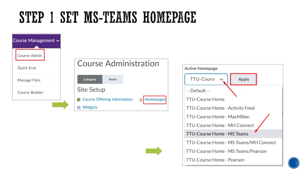 step 1 set ms teams homepage