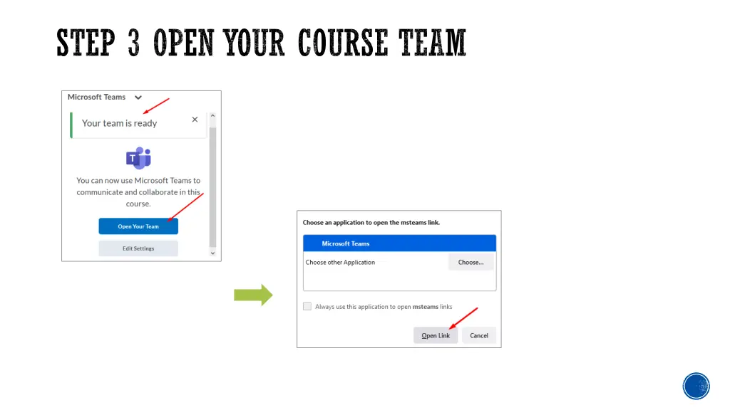 step 3 open your course team