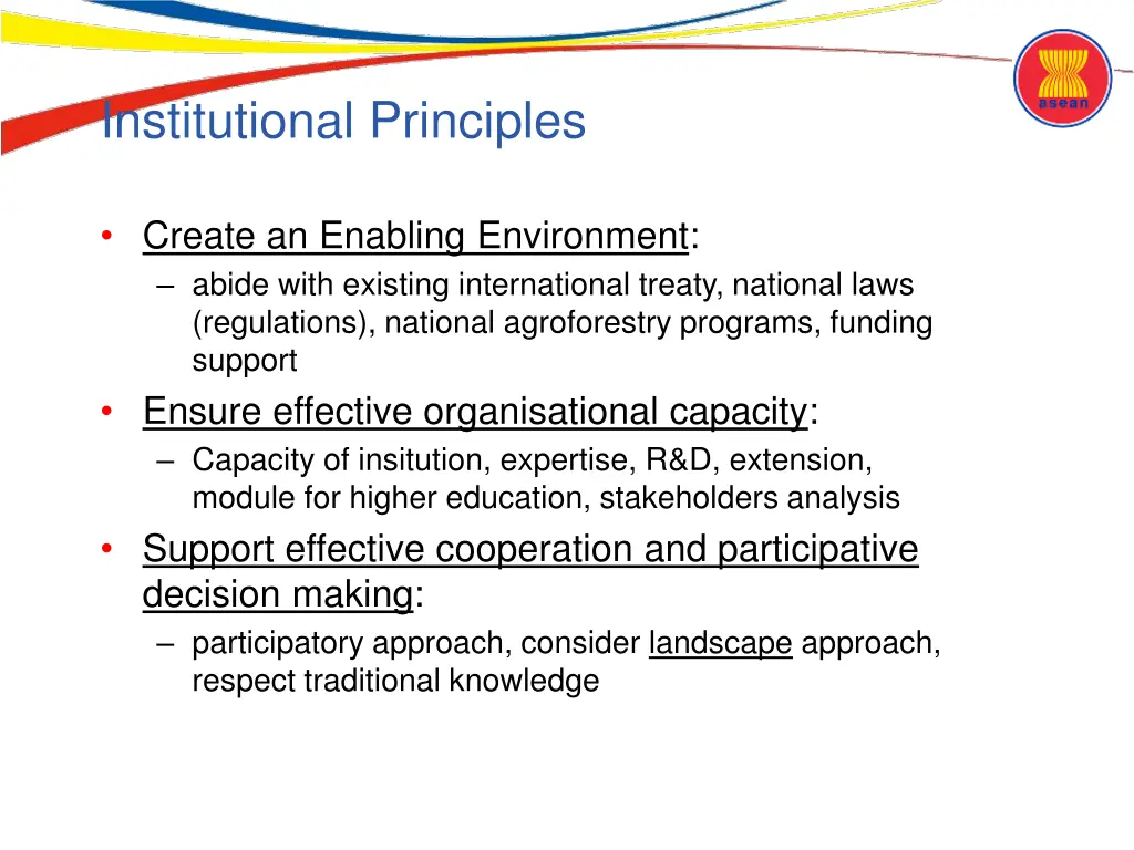 institutional principles