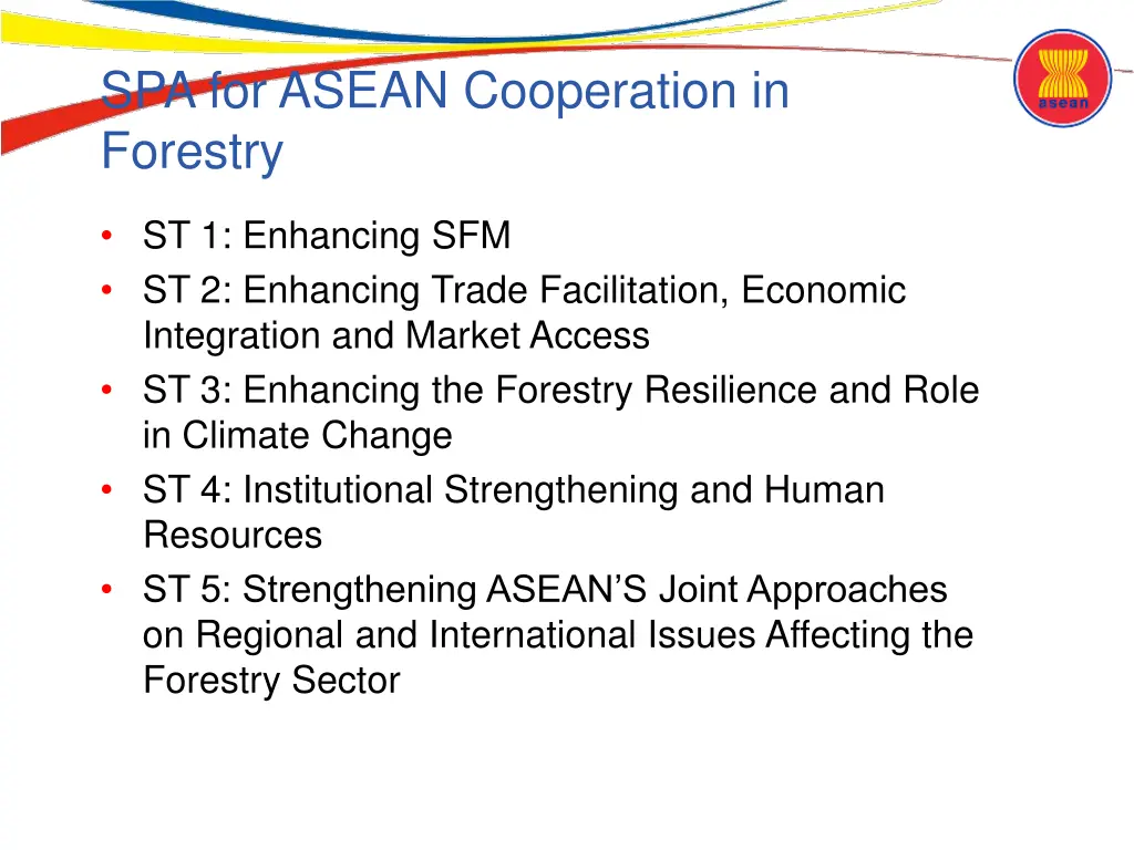 spa for asean cooperation in forestry