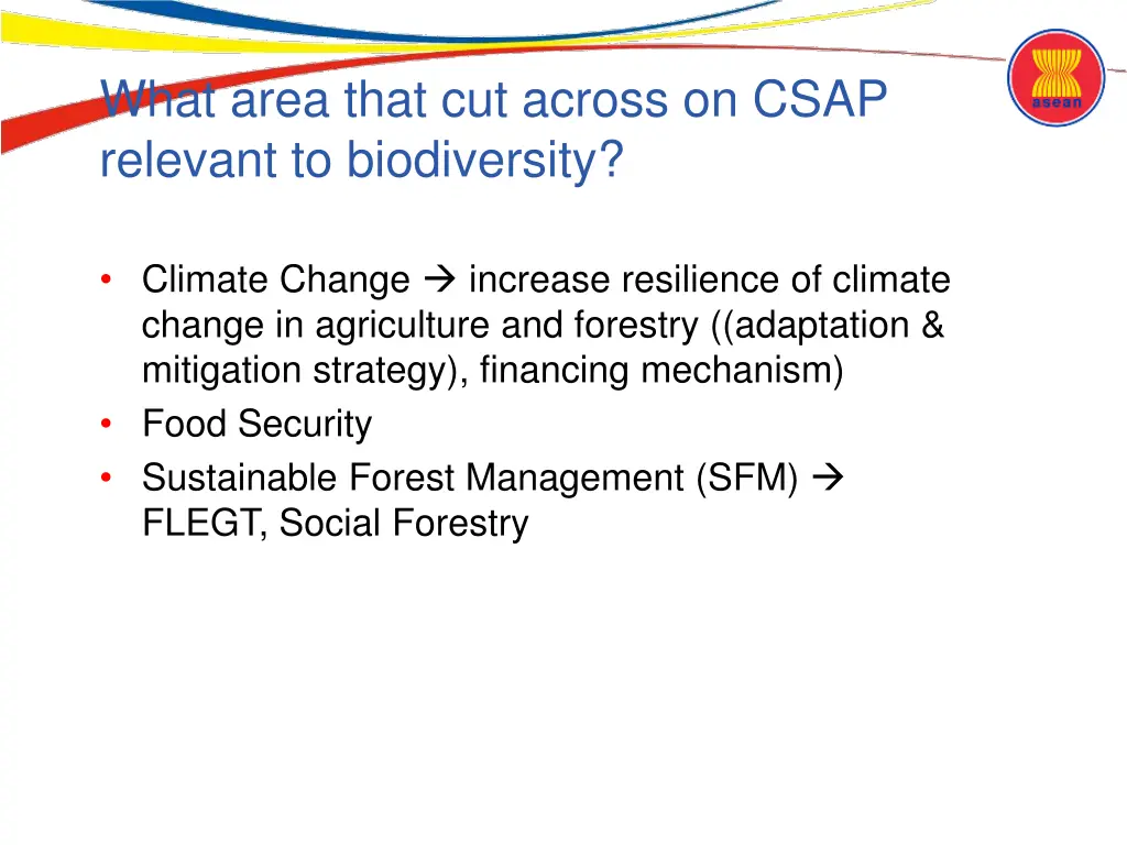 what area that cut across on csap relevant