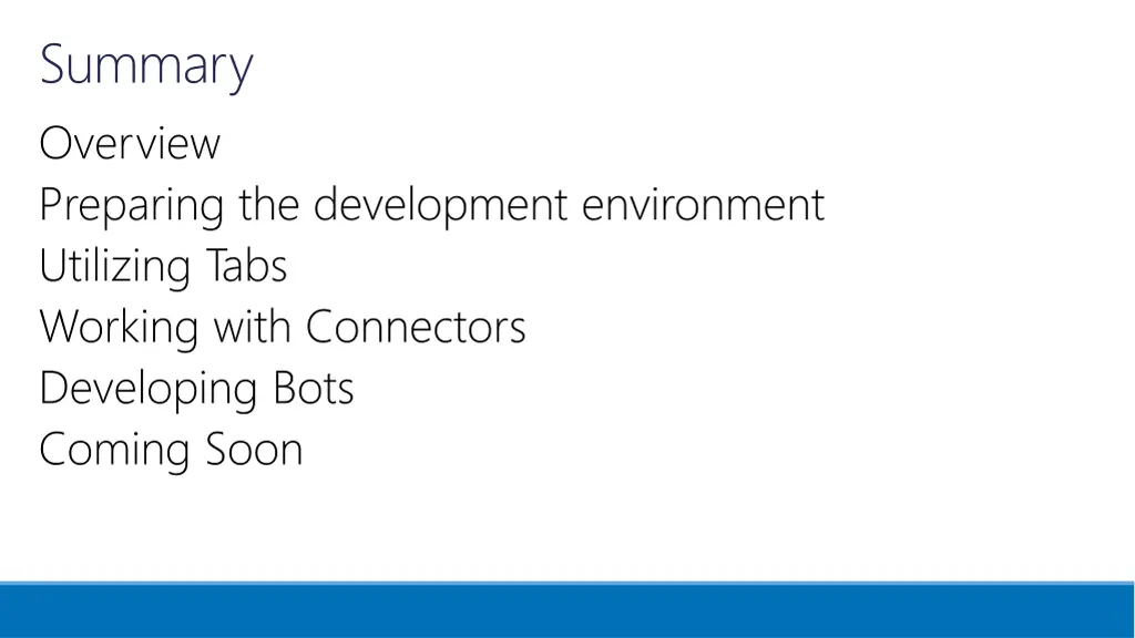 summary overview preparing the development