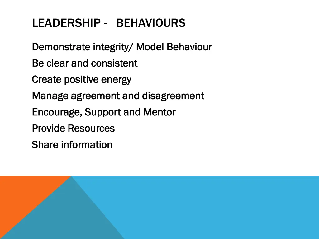 leadership behaviours