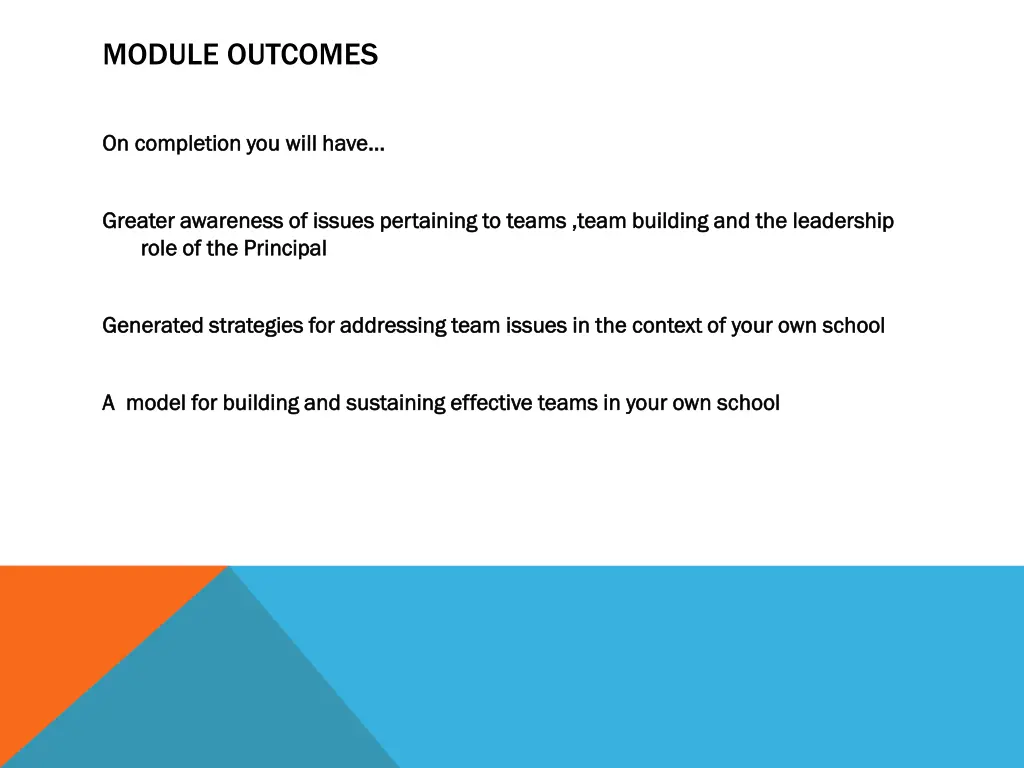 module outcomes