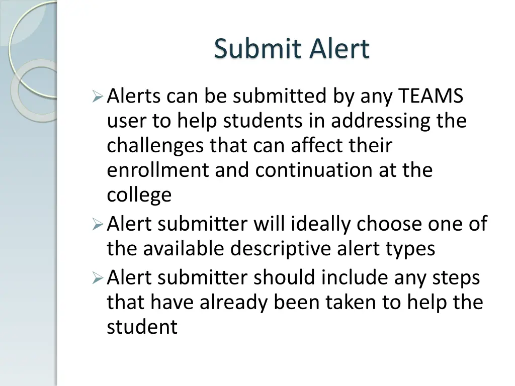 submit alert