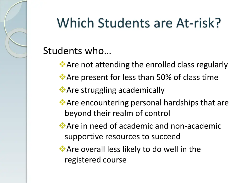 which students are at risk