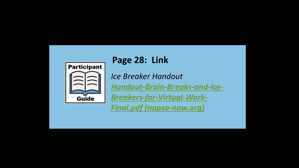 page 28 link ice breaker handout handout brain