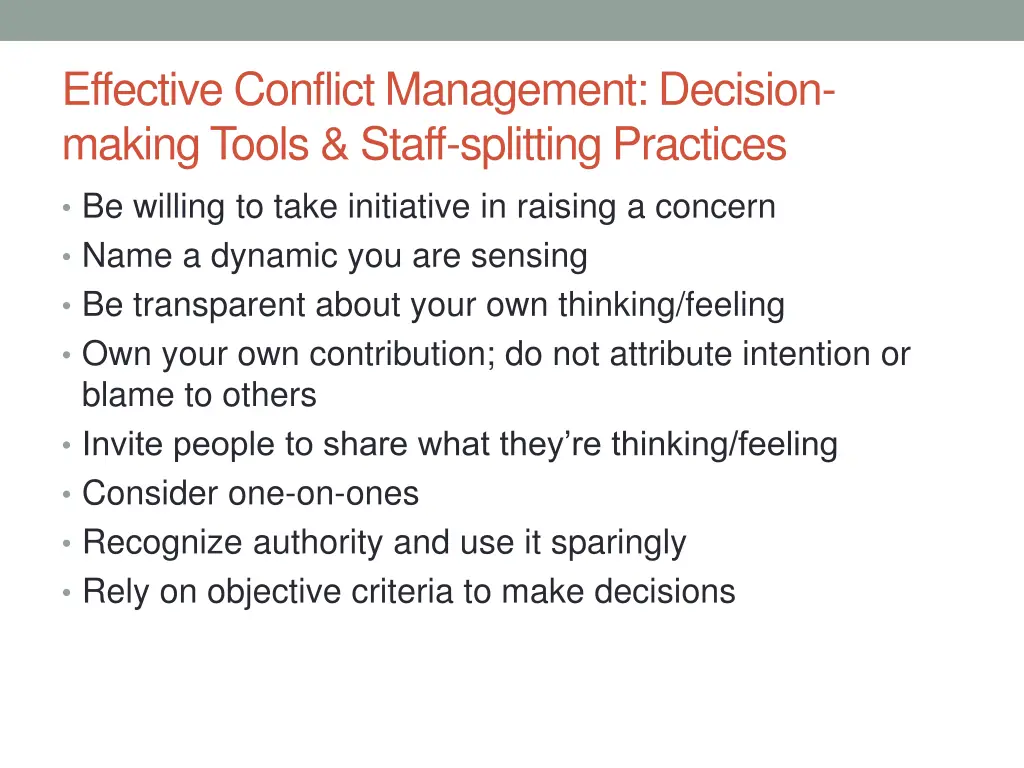 effective conflict management decision making