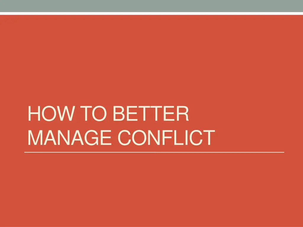 how to better manage conflict