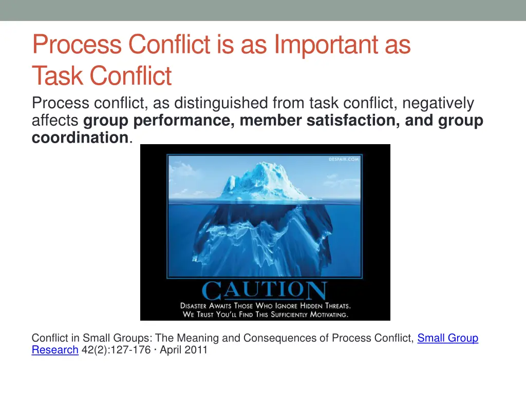 process conflict is as important as task conflict