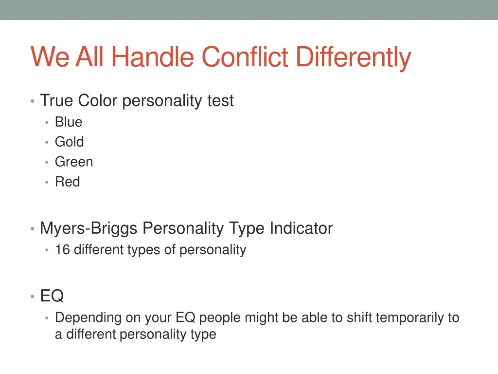 we all handle conflict differently