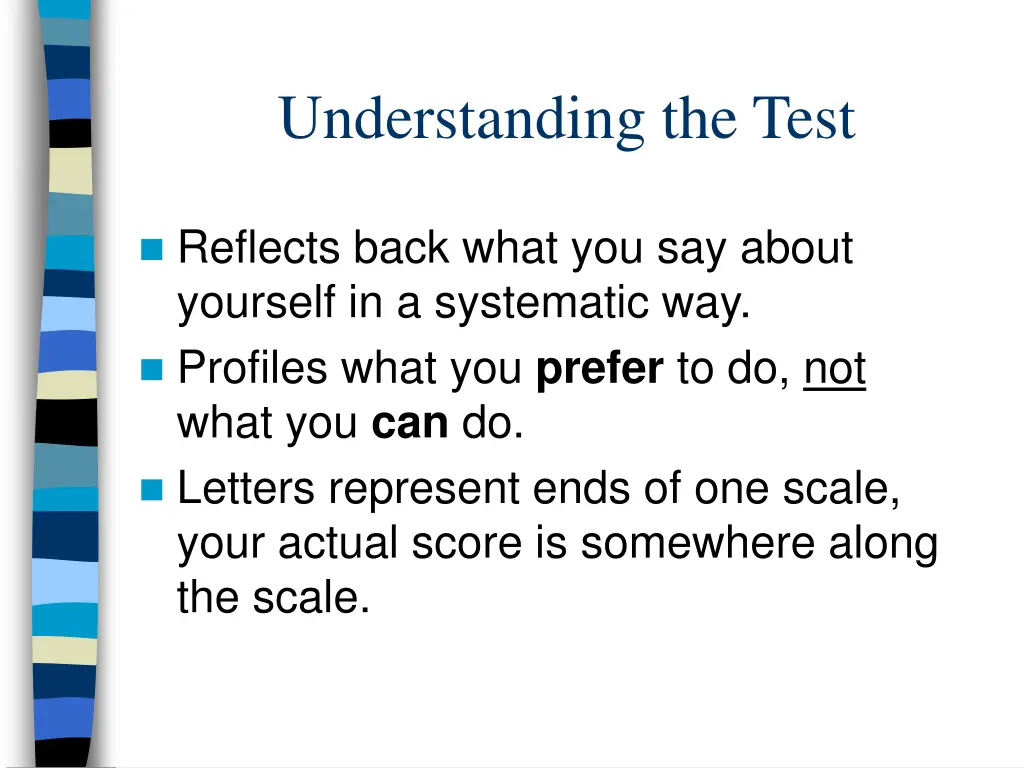 understanding the test