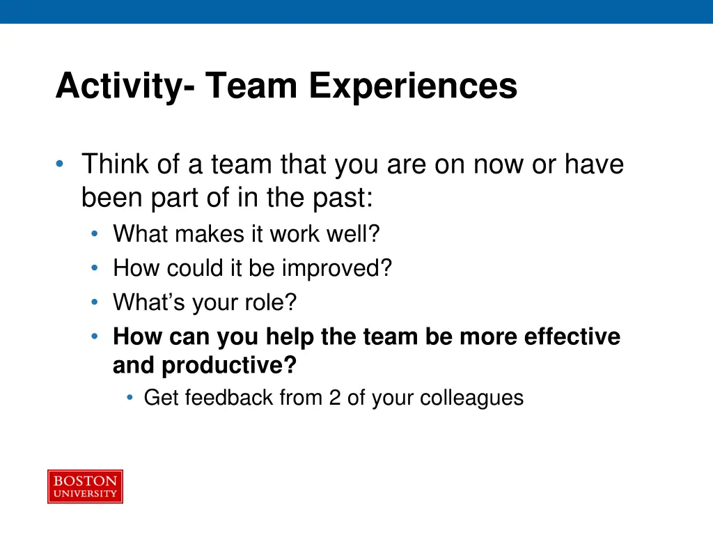 activity team experiences