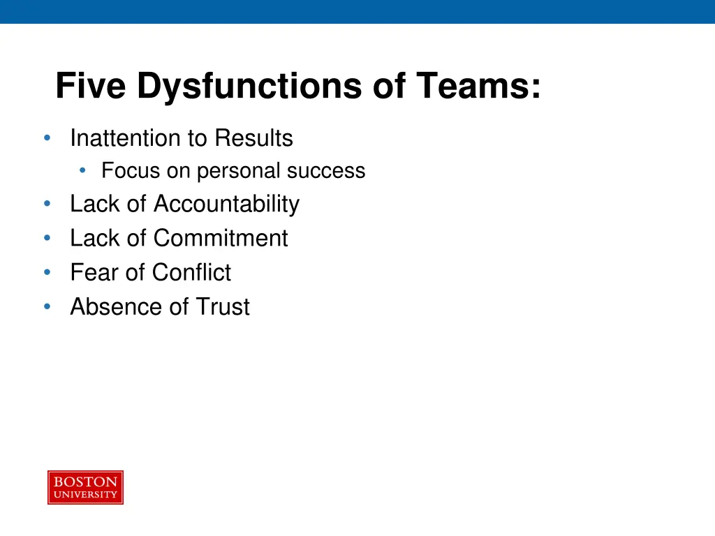 five dysfunctions of teams