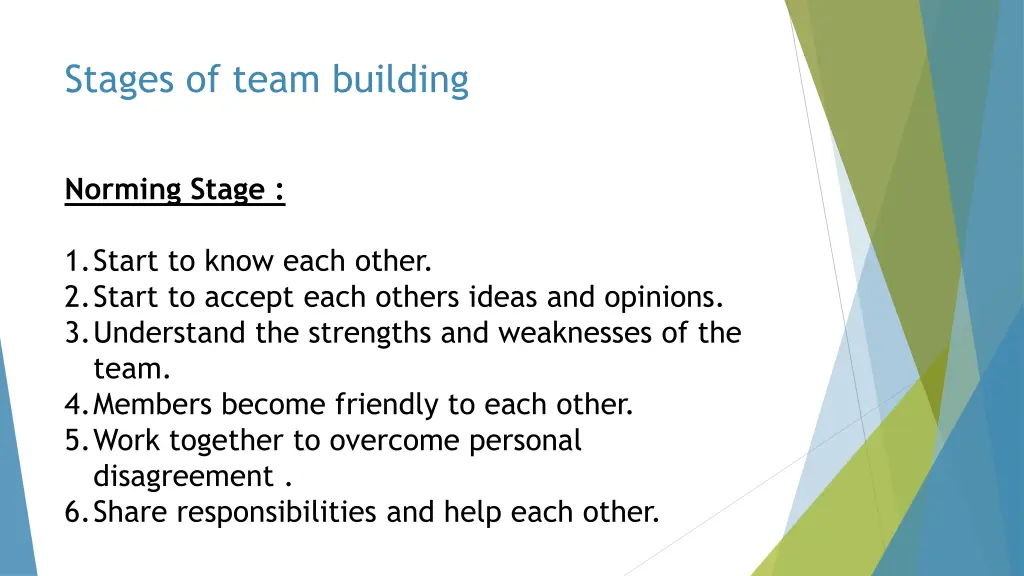 stages of team building 2