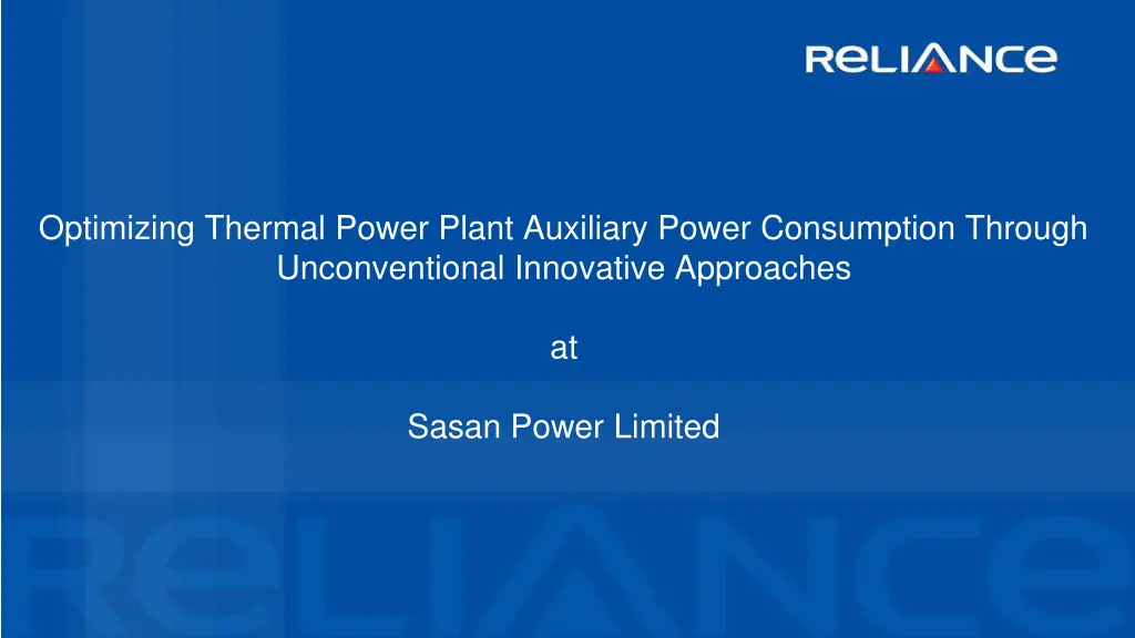 optimizing thermal power plant auxiliary power