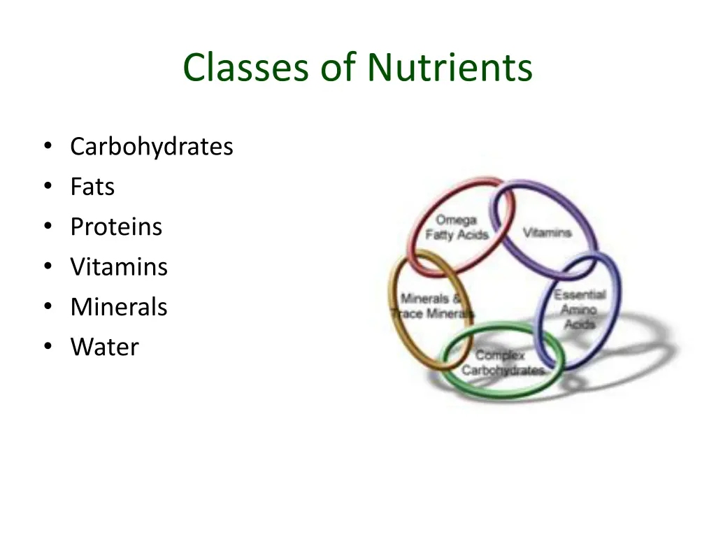 classes of nutrients