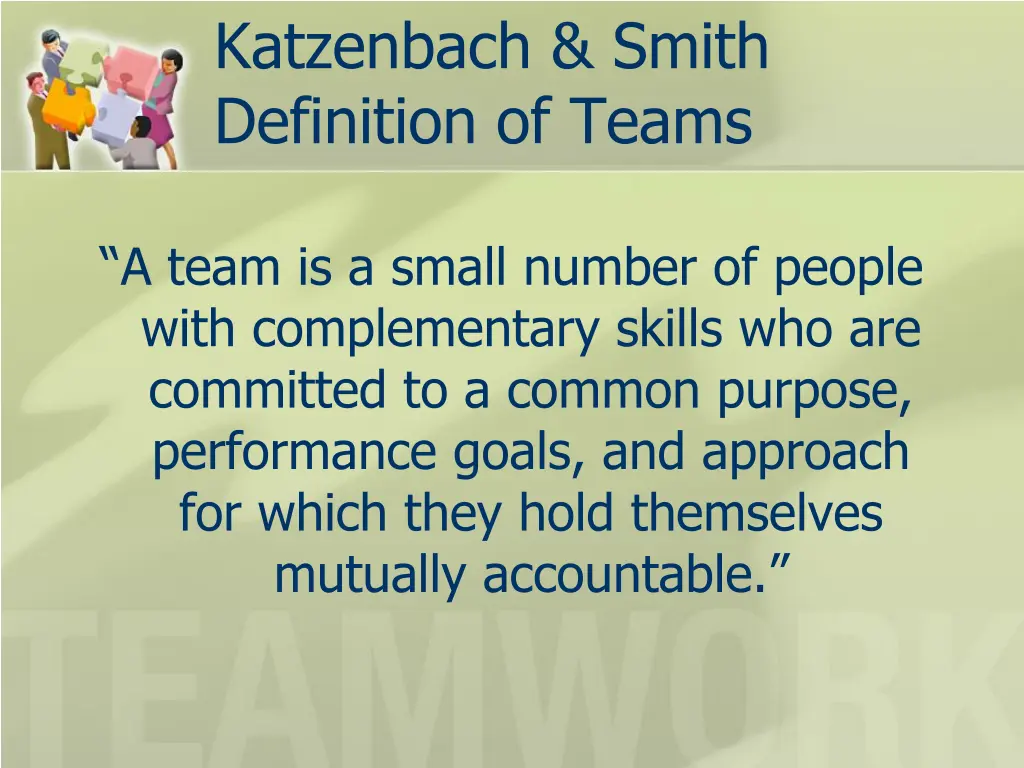 katzenbach smith definition of teams