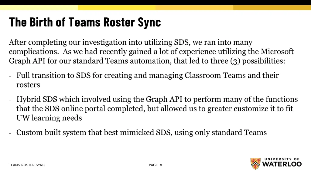 the birth of teams roster sync 1