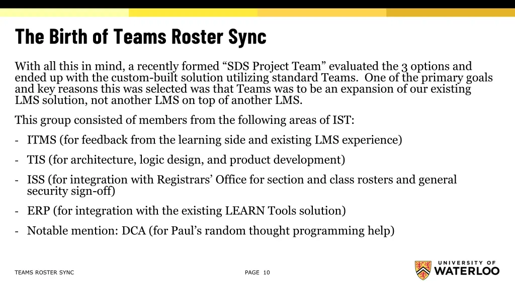 the birth of teams roster sync 3