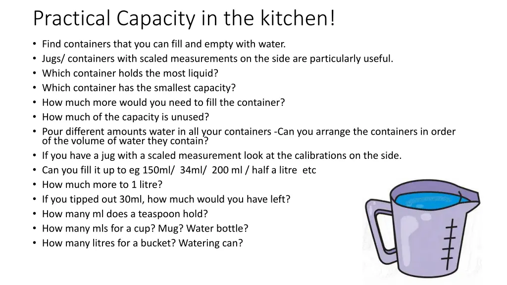 practical capacity in the kitchen