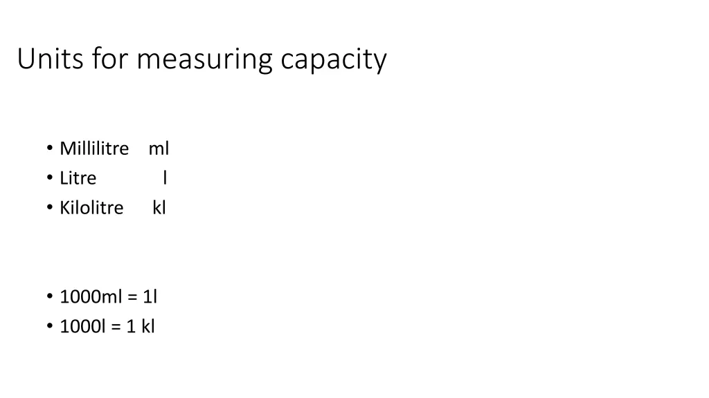 units for measuring capacity