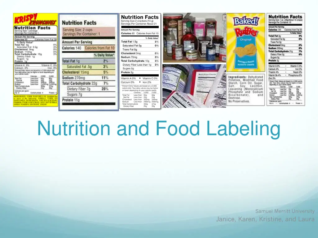 nutrition and food labeling