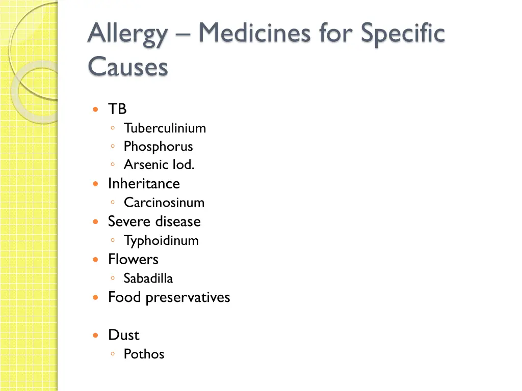 allergy medicines for specific causes