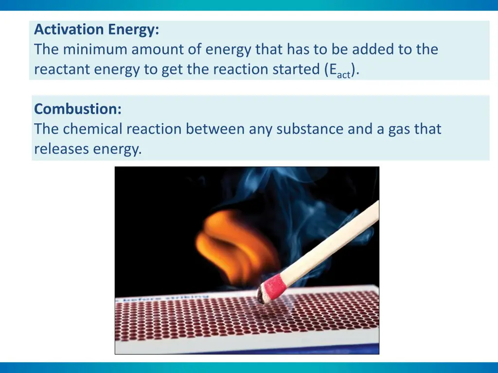 activation energy the minimum amount of energy