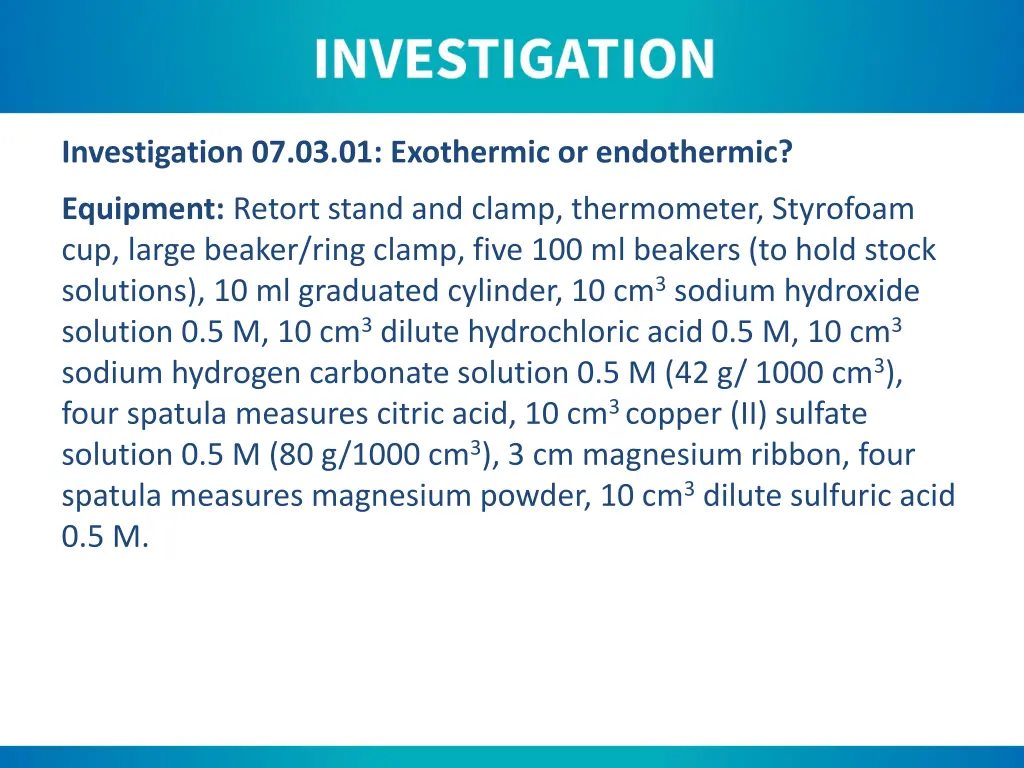 investigation 07 03 01 exothermic or endothermic