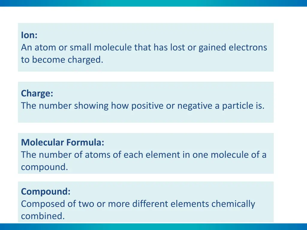 ion an atom or small molecule that has lost