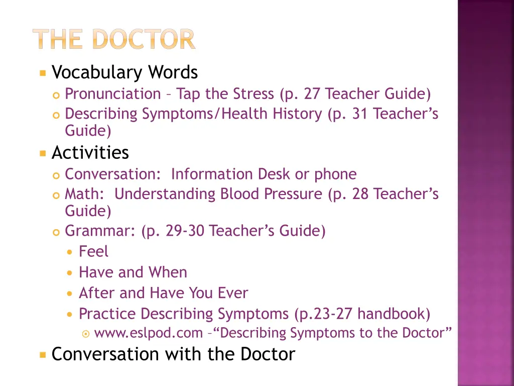 the doctor vocabulary words pronunciation