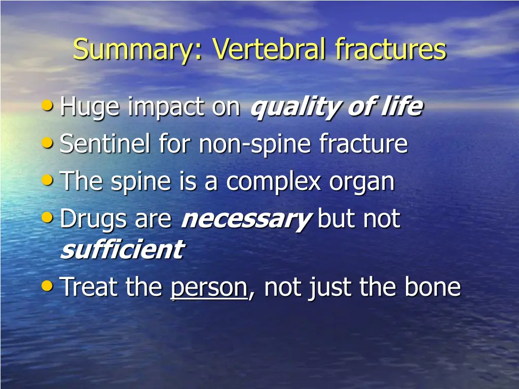 summary vertebral fractures