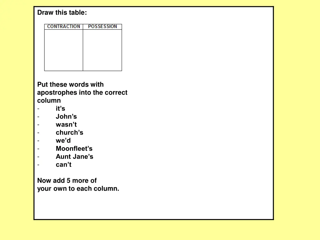 draw this table