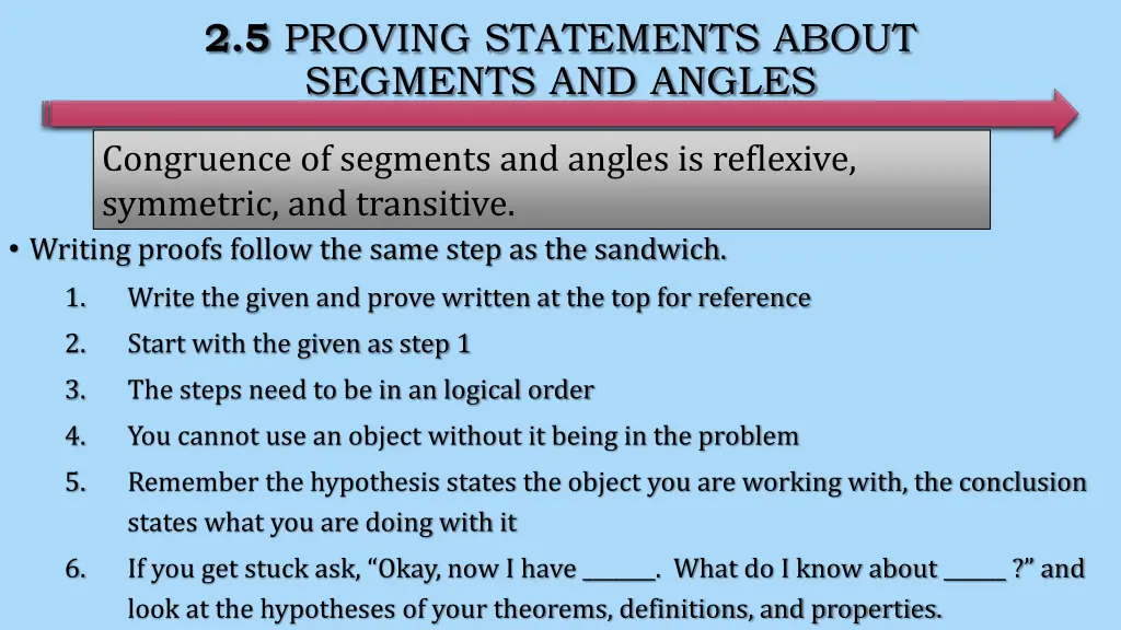 2 5 proving statements about segments and angles 2