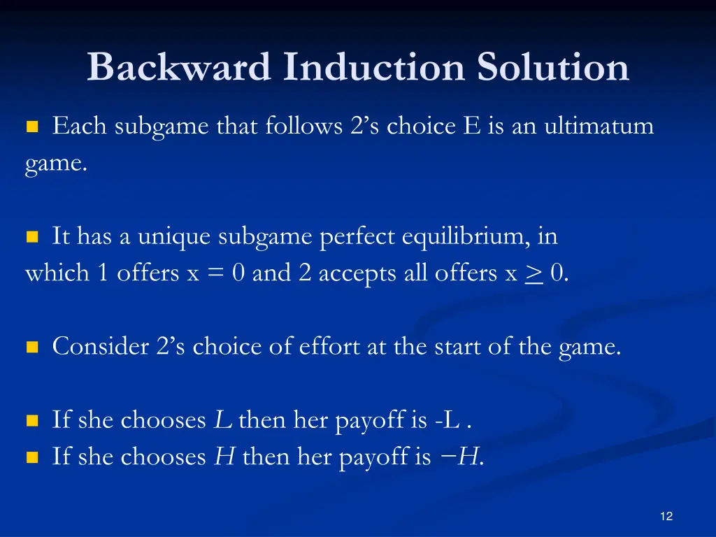 backward induction solution 1