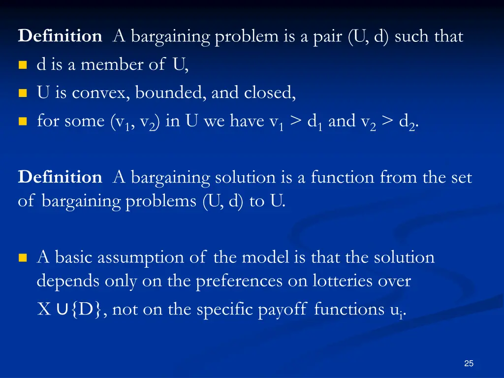 definition a bargaining problem is a pair