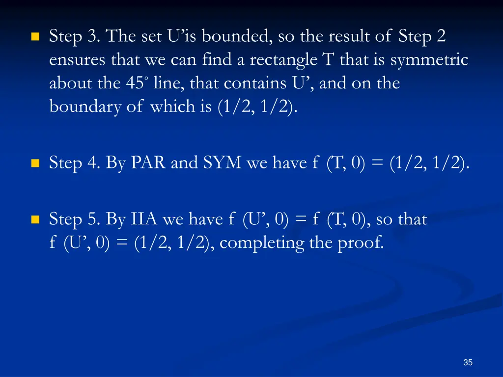 step 3 the set u is bounded so the result of step