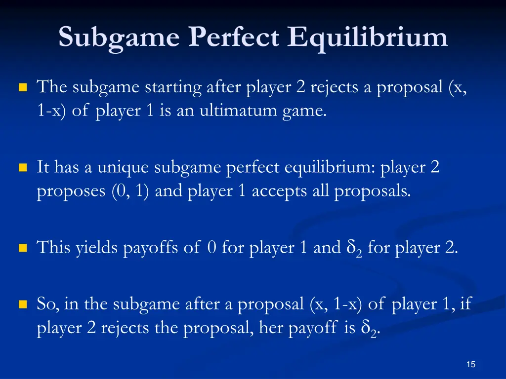 subgame perfect equilibrium