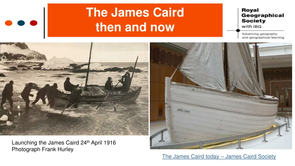 the james caird then and now