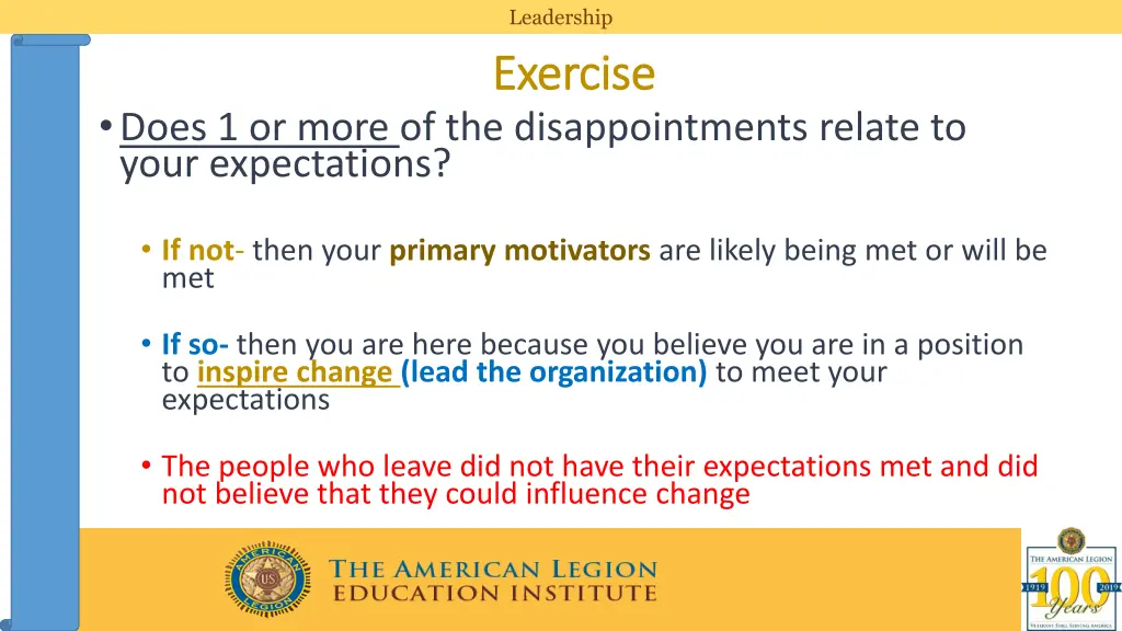 leadership exercise exercise