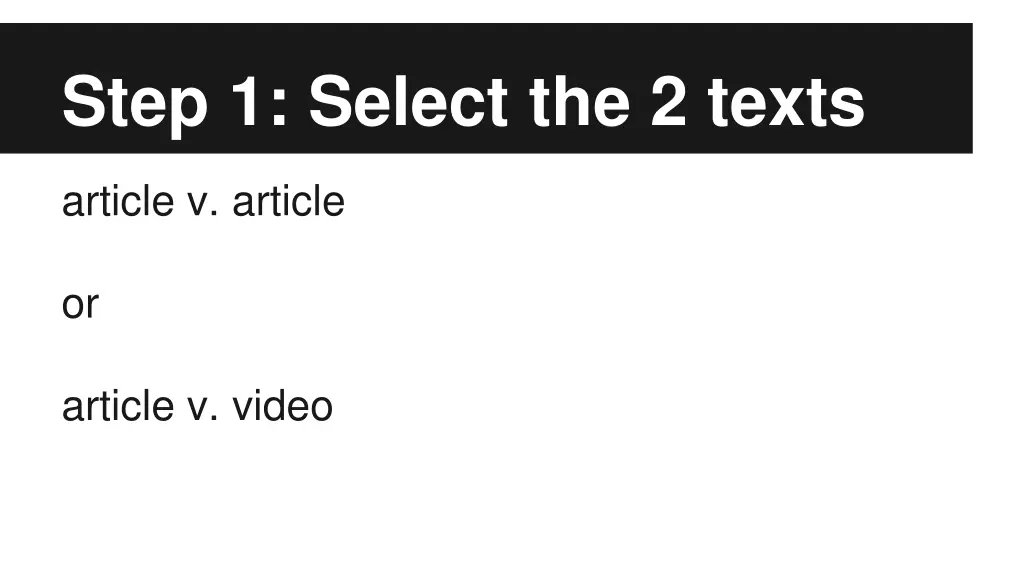 step 1 select the 2 texts