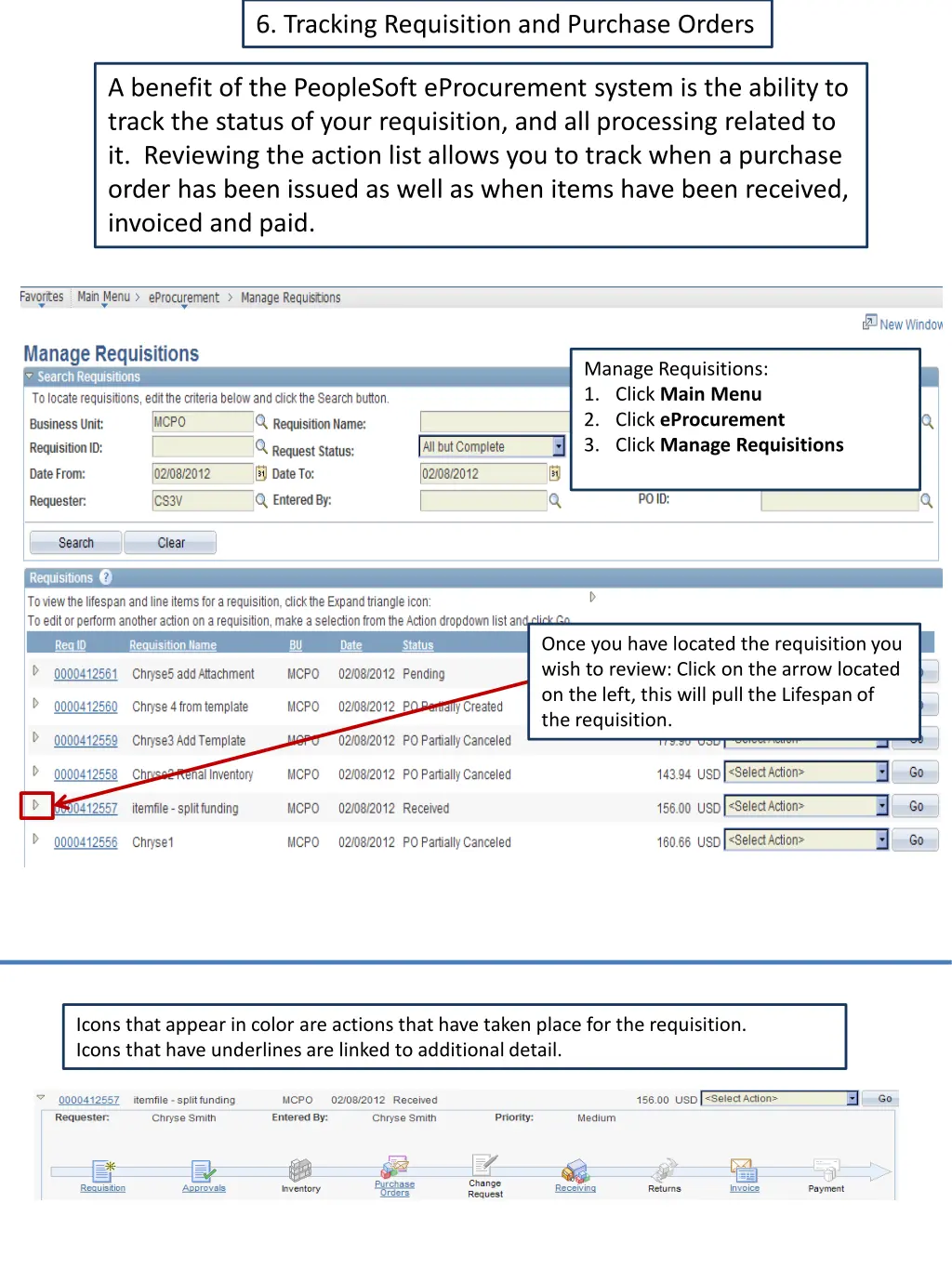 6 tracking requisition and purchase orders