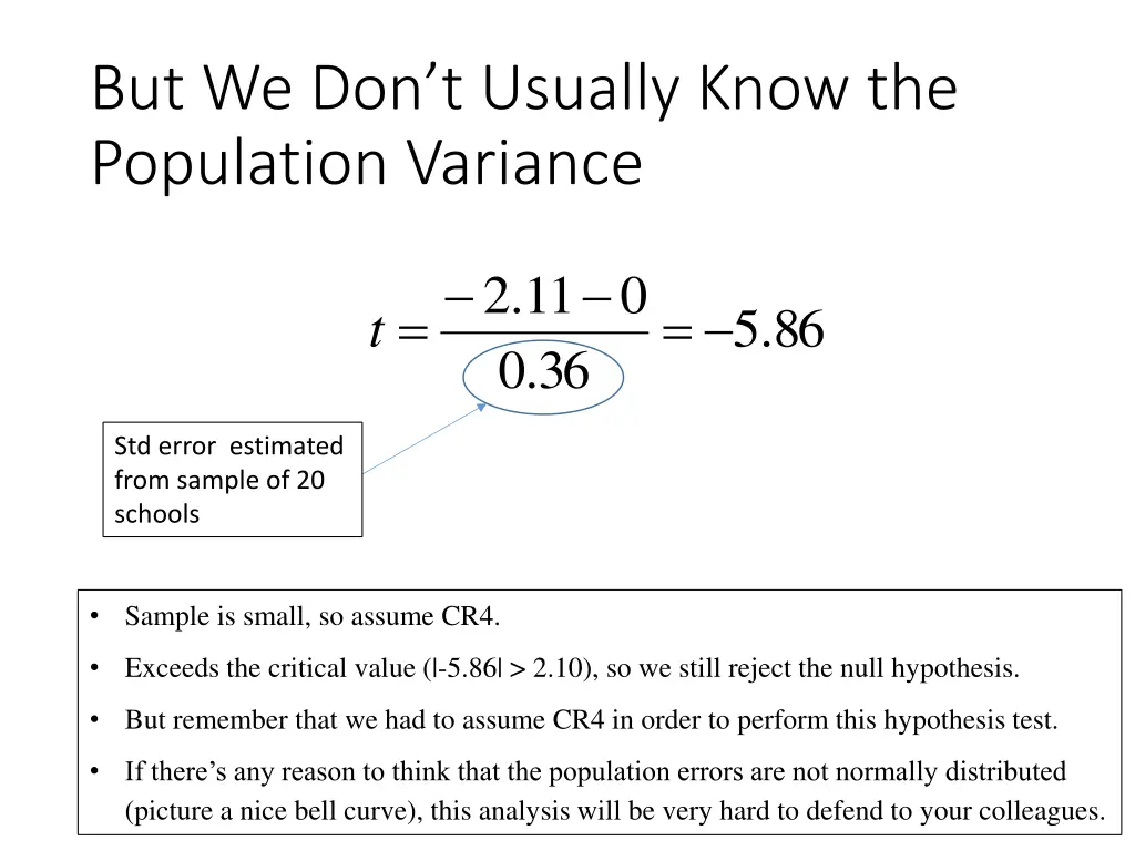 but we don t usually know the population variance