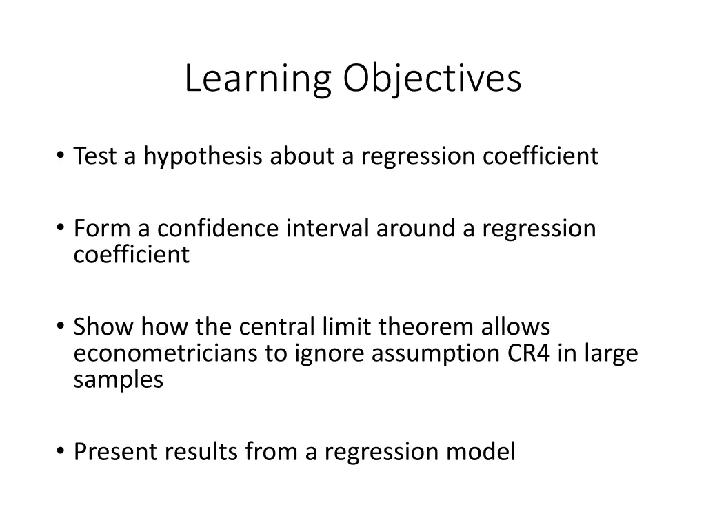 learning objectives