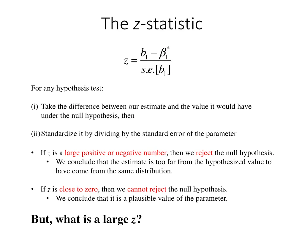 the z statistic