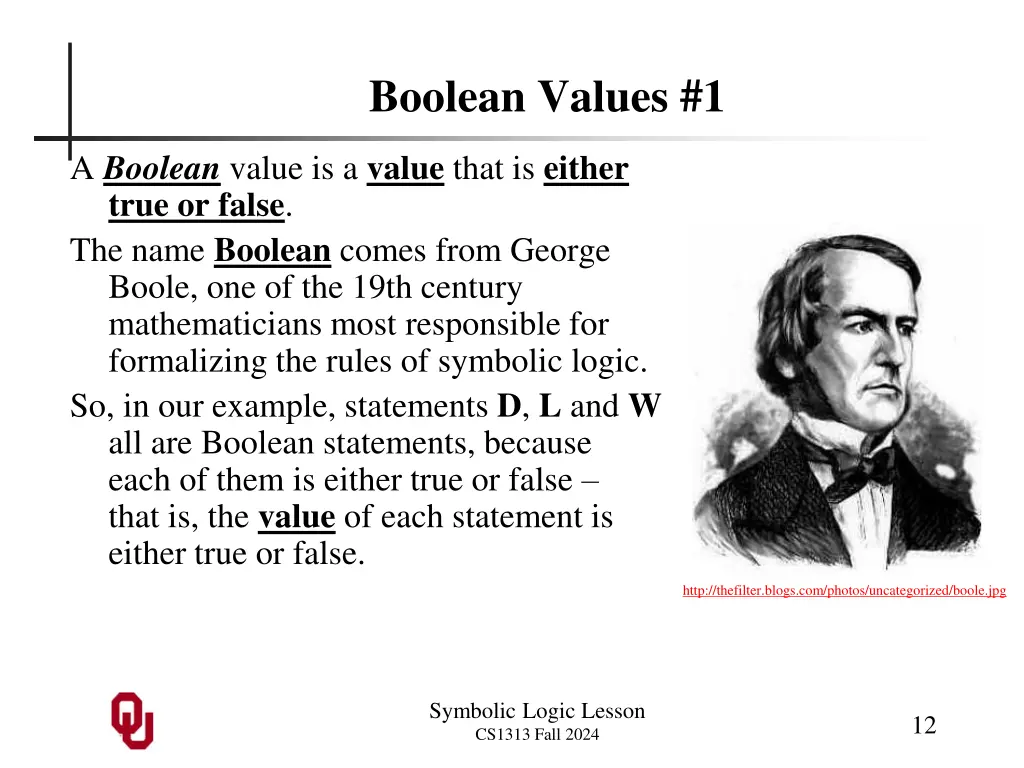 boolean values 1