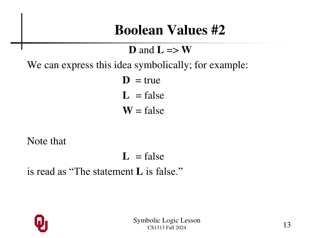 boolean values 2