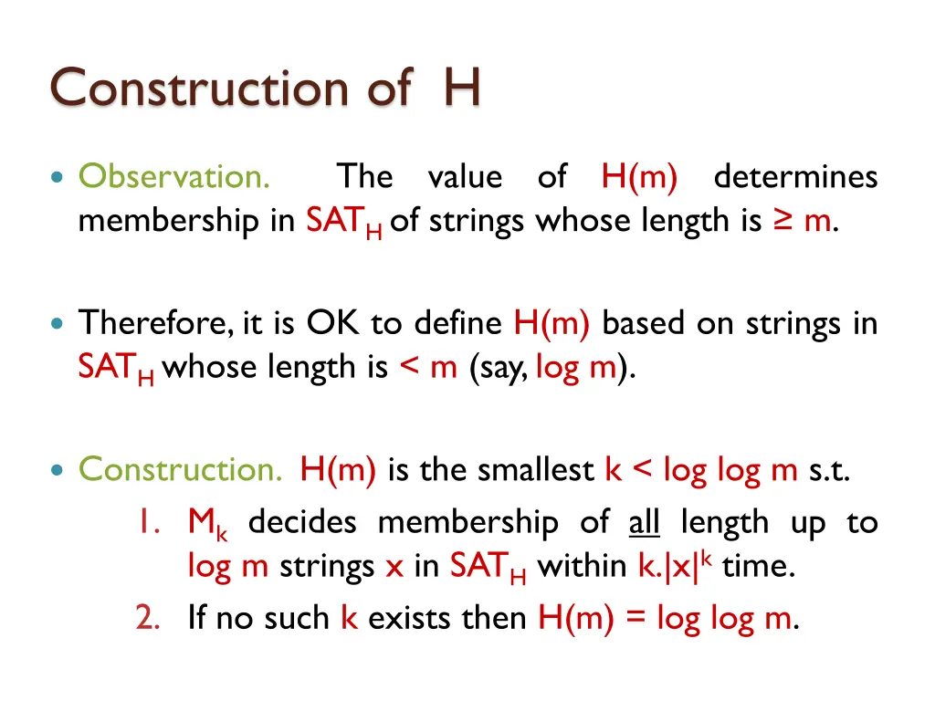 construction of h 1