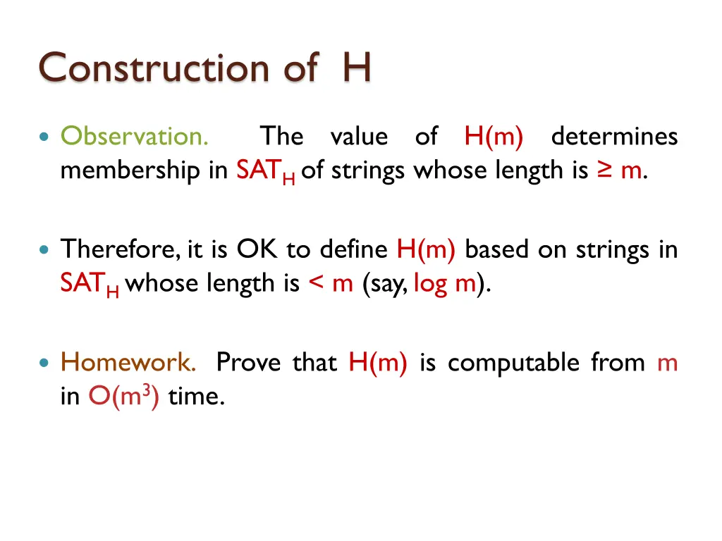 construction of h 2